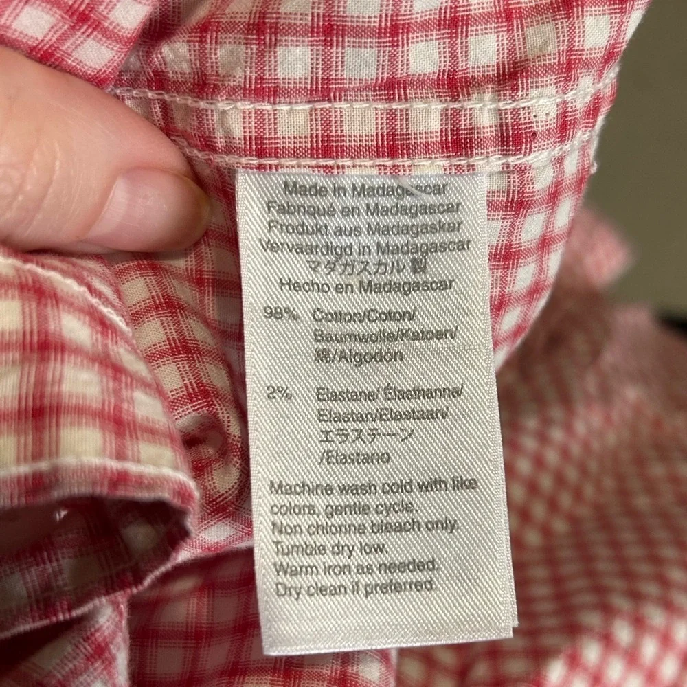 J. Crew Mens Secret Wash Shirting Res Plaid Button Up Long Sleeve Size Medium